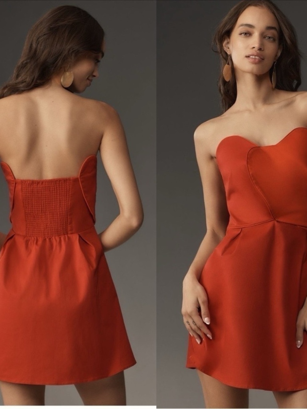 FARM Rio Strapless Heart Mini Dress | Red | Size S | NWT